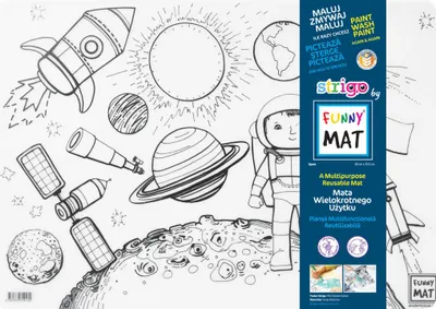Image de Tapis de table coloré "Space Adventure" - effaçable, espace de jeu créatif et de découverte pour les petits artistes. Parfait pour dessiner et jouer !