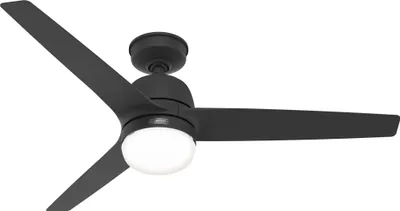 Zdjęcie produktu dla Zewnętrzny wentylator sufitowy z oświetleniem i pilotem Seawave Black 132 cm