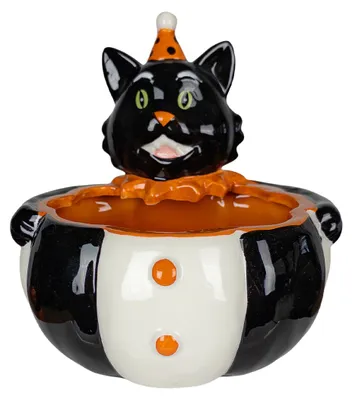 Produktbild von Vintage Halloween Katze Süßigkeiten Schale aus Keramik