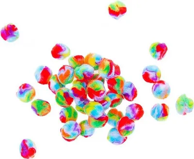 Immagine prodotto di 40 Pompon acrilici - Arcobaleno