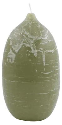 Immagine prodotto di Candela grande a forma di goccia, di colore verde oliva.