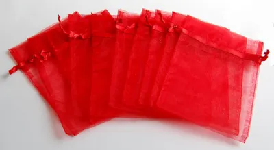 Produktbild von Organzabeutel, Größe 12,5 x 17 cm, rot, 10 Stück