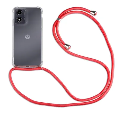 Produktbild von Handykette für Motorola Moto G04 / Moto G04s / Moto E14 Hülle Handyhülle Kordel Rot