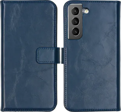 Produktbild von Selencia Echtleder Klapphülle Samsung Galaxy S22 - Blau