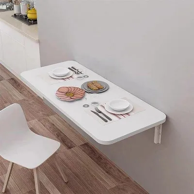 Produktbild von Wandtafel – Klapptisch für den Schreibtisch – Platzsparend – Tragfähigkeit 80 kg – 60 x 30 cm – Weiß