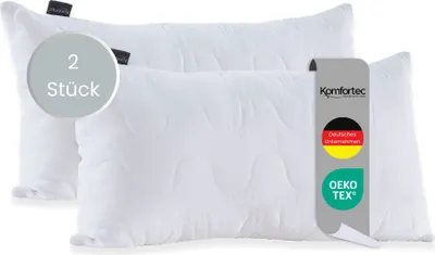 Produktbild von Komfortec Kopfkissen 50x75 2er Set Mikrofaser-Steppkissen mit 1000g Füllung