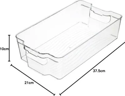 Immagine prodotto di Contenitori in plastica di grandi dimensioni con manico, contenitori trasparenti extra large per il frigorifero o la scaffalatura, senza coperchio