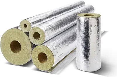 Produktbild von Rockwool 800 WLG 0,035 Rohrisolierung Rohr alukaschiert Rohrschale Steinwolle : 28x60-1m