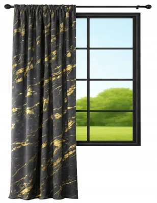 Produktbild von Samtvorhang 140x230 cm, Graphit- und Goldmarmormuster.