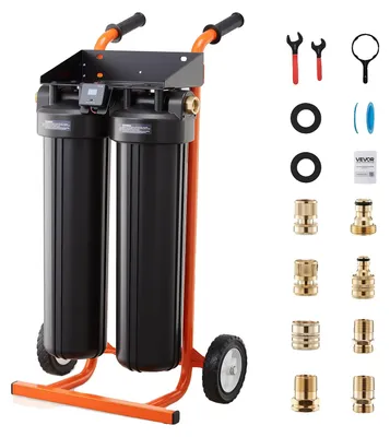 Obrázek produktu pro Systém deionizované vody VEVOR pro mytí aut 1250 l, deionizátor vody pro mytí aut se dvěma 4l filtračními vložkami se smíšenou DI pryskyřicí, myčka aut s deionizovanou vodou s válečky a měřičem TDS pro automobily