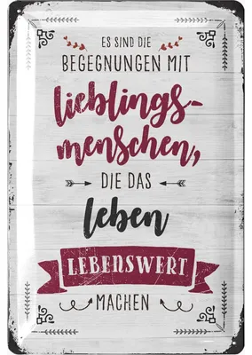 Produktbild von Blechschild Lieblingsmensch Geschenk - Sprüche Schilder Freundschaft Geschenke - Shabby Chic Deko Garten - Vintage Deko aus Metall