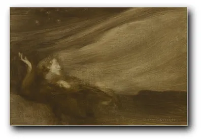 Produktbild von Kunstdruck „Nachsinnende unter Sichelmond“ von Eugène Carrière – 60×90 cm – ungerahmt