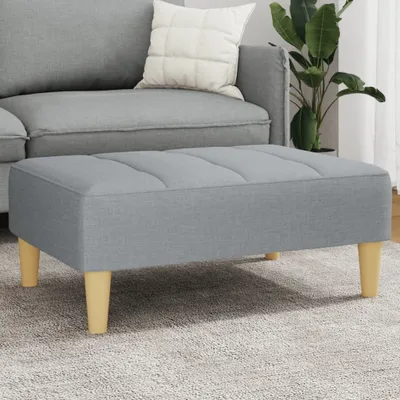 Produktbild von Möbel Fußhocker Hellgrau 77x55x31 cm Stoff - Fußhocker 4007362