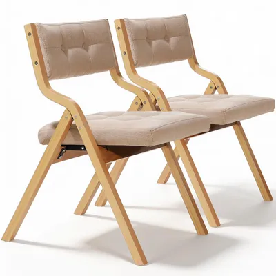 Produktbild von Clevich Gepolsterte Klappstühle, 2er Set aus Gepolsterten Klappstühlen aus Holz,