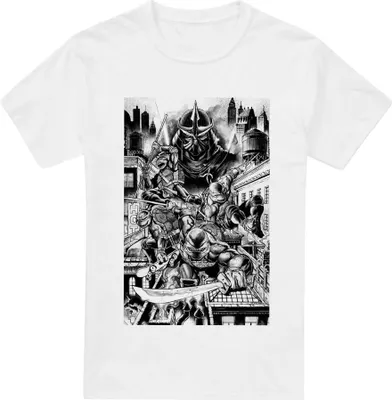 Imagen del producto de Camiseta para hombre de "Teenage Mutant Ninja Turtles" con el diseño "Take Down Shredder", modelo TV6557 (talla M), color blanco