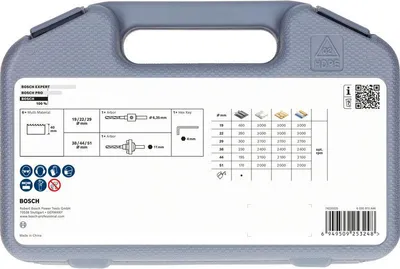 Image de Jeu de scies cloches filetées Bosch Multi Material, 19 ; 22 ; 29 ; 38 ; 44 ; 51 x 40 mm