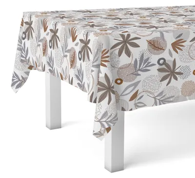 Tischdecke Sella, grau, 180x140 cm, wasserabweisend, fleckenresistent