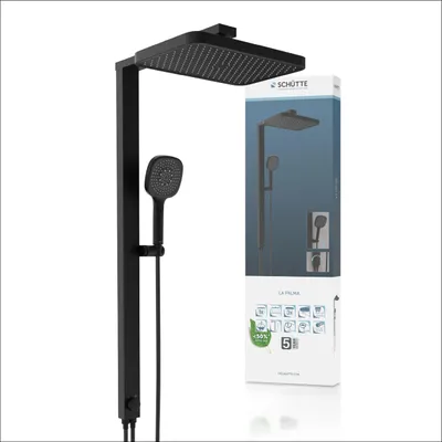 Produktbild von 60686 LA PALMA Überkopfbrause-Set, Schwarz matt