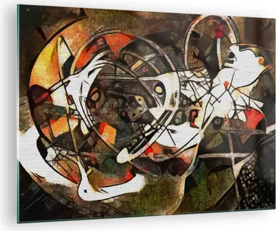 Produktbild von Bilder auf glas - Abstraktion modern - 70x50cm - Glasbilder - Wandbilder - Kunstdruck - zum Aufhängen bereit - Wanddekoration aus Glas - Glas Bilder - Wandbild auf Glas - Einteilig - GAA70x50-3452