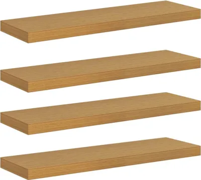 Obrázek produktu pro vidaXL Nástěnné police 4 ks Béžová 90 x 23,5 x 4 cm materiál na bázi dřeva