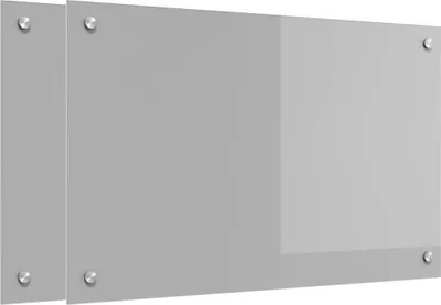 Immagine prodotto di vidaXL Alzatina da cucina 2 pezzi Grigio chiaro 80 x 50 cm Vetro temperato
