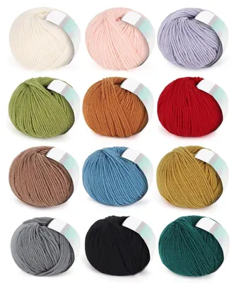 Image de Laine pour tricot et crochet, 600g | 12 pelotes de 50g, multicolore, 4 fils, 98% Laine