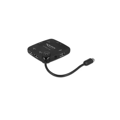 Image de DELOCK Lecteur de cartes USB micro B -> 4in1 +3-Port Hub OTG extern