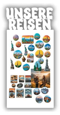Produktbild von Anwicar Magnettafel Unsere Reisen Weiß 30x64 cm