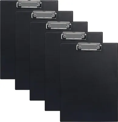 Produktbild von Klemmbrett mit Aufhängeloch - 5er-Pack - schwarz - PVC