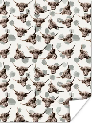 Produktbild von MuchoWow® Poster Schottischer Highlander - Kuh - Muster 120x160 cm - Wandbilder