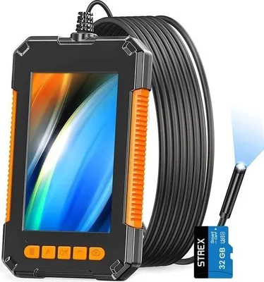 Image de Strex Strex caméra d'inspection avec écran 5M - 1080P HD - 4,3 pouces écran LCD - IP67 étanche - éclairage LED - endoscope - caméra d'inspection - Incl. 32gb microSD
