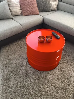 Immagine prodotto di Tavolino d'arredo Barrel Tavolino d'arredo design Barrel arancione Ø 57cm
