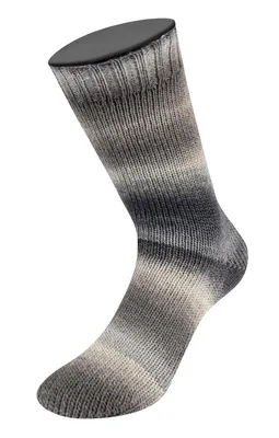 Produktbild von Lana Grossa MEILENWEIT 100 g Color Mix 4-fach Sockenwolle mit leuchtendem Farbverlauf 400 m Farbe 8056 - Hell-/Mittel-/Dunkelgrau/Anthrazit