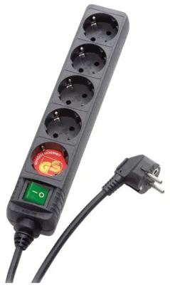 Obrázok produktu pre ViVanco™EBLS 5S Black 5 zásuviek 1,4 m