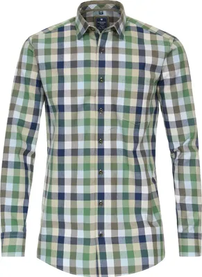 Produktbild von REDMOND Langarmhemd Grün/Bunt kariert M Comfort Fit