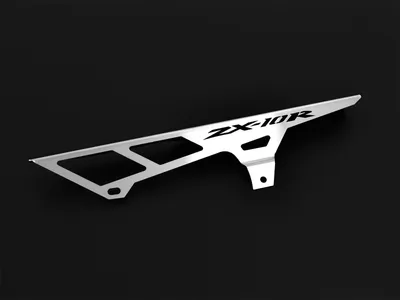 Produktbild von Kettenschutz kompatibel mit Kawasaki ZX-10R BJ 2006-07 Logo silber