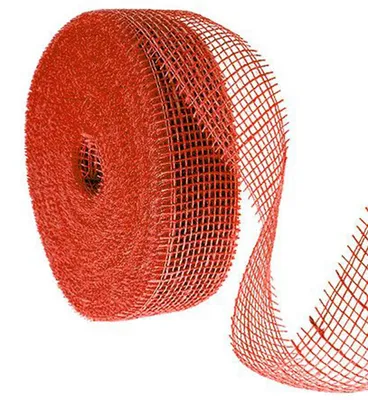 Image de Ruban de jute rouge 5cm x 40m - Ruban décoratif, décoration de Noël, ruban cadeau, loisirs créatifs