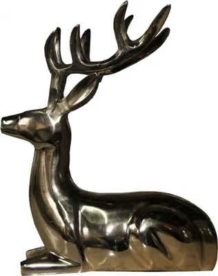 Produktbild von Casa Padrino Designer Deko Hirsch liegend Gold 18 x 13 x 23 cm - Skulptur aus poliertem Aluminium