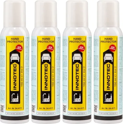 Produktbild von 4 Stück Innotec Hand Protector New Formula 150 ml – Schutzspray gegen stark schmutzende Substanzen wie Lack, Öl, Fett, Spachtel, Dichtmasse, Kleber