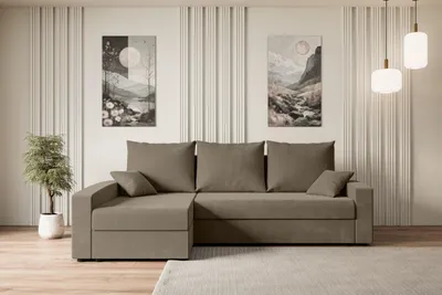 Produktbild von ALTDECOR Ecksofa mit Schlaffunktion und Bettkasten Corner Sofa Bett Eckcouch Couch L-Form Schlafcouch Ausziehbar Wohnlandschaft Schlafsofa Cauchsofa  ALESIA-L -231x140x90 cm Braun