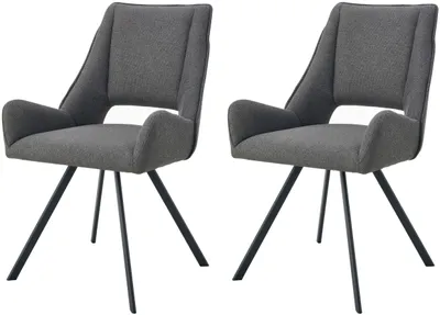 Produktbild von xonox.home Stuhl 2er Set Helen Webstoff anthrazit (B/H/T): 56 x 91 x 63 cm
