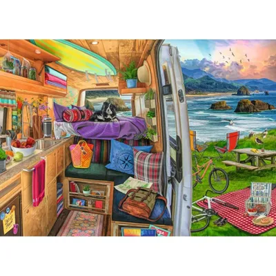 Zdjęcie produktu dla RAVENSBURGER Puzzle Widok z przyczepy kempingowej XXL 500 elementów