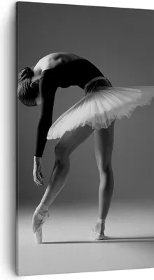 Produktbild von Bild auf Leinwand - Leinwandbild - Einteilig - Ballerina Figur Schwarz und Weiß - 45x80cm - Wand Bild - Wanddeko - Wandbilder - Leinwanddruck - Bilder - Wanddekoration - Leinwand bilder - PA45x80-4400