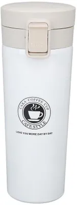 Produktbild von Isolierter Kaffeebecher – Edelstahl – Tragbarer Reisebecher – Auslaufsicherer Deckel – 500 ml – Hält Getränke warm/kalt