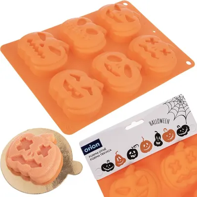Zdjęcie produktu dla Orion | Forma na muffiny - 6 wgłębień - 25x18 cm - wykonana z silikonu - motyw Halloween - forma do pieczenia