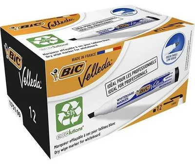 Obrázok produktu pre BIC Velleda Whiteboard Marker 1751, Čierna, Guličkové zakončenie, Čierna, Biela, Plast, Kolo, 1,5 mm