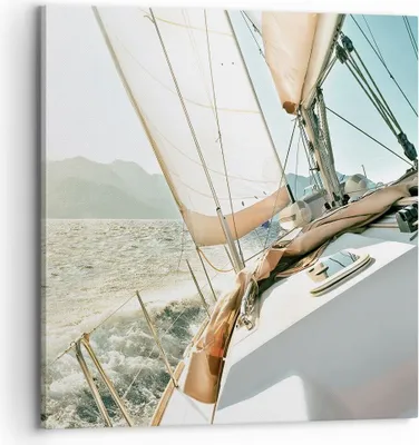 Produktbild von Bild auf Leinwand - Leinwandbild - Einteilig - Yacht Segeln So - 70x70cm - Wand Bild - Wanddeko - Wandbilder - Leinwanddruck - Bilder - Wanddekoration - Leinwand bilder - Wandbild - AC70x70-4847