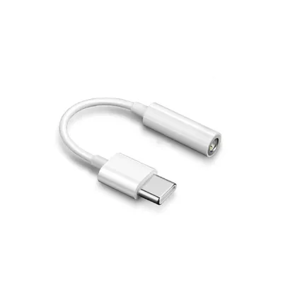 Produktbild von USB-C zu AUX Adapter 3,5 mm Kopfhörer Klinkenadapter für Smartphone Tablet in Weiß