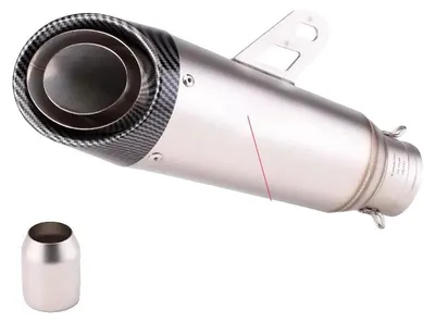 Image de Tuyau de silencieux d'échappement, montage universel, acier inoxydable durable, 3 couches - 51 mm, silencieux-a