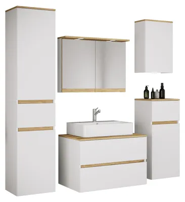 Obrázok produktu pre 6-dielna súprava kúpeľňového nábytku s umývadlom Cosila-A 80 cm